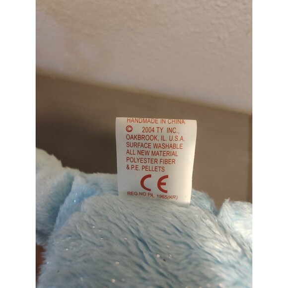 TY Lani Beanie Baby Plush Toy Light Blue Bear w/ Silver Flecks Vintage 2004 - Picture 9 of 13